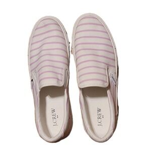 JCrew Women's Striped White Loafer Slip-ons Size 9.5 New